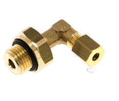 4mm & G1/4'' Brass Elbow Compression Fitting with Male Threads 150 bar NBR Adjustable DIN EN 1254-2