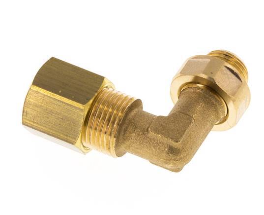 8mm & G1/8'' Brass Elbow Compression Fitting with Male Threads 135 bar NBR Adjustable DIN EN 1254-2