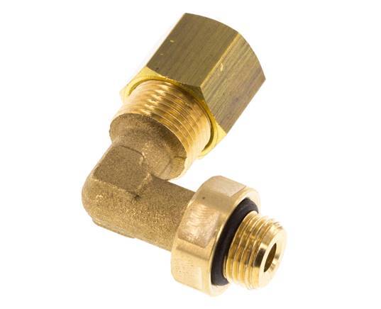 8mm & G1/8'' Brass Elbow Compression Fitting with Male Threads 135 bar NBR Adjustable DIN EN 1254-2