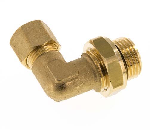 10mm & G1/2'' Brass Elbow Compression Fitting with Male Threads 95 bar NBR Adjustable DIN EN 1254-2