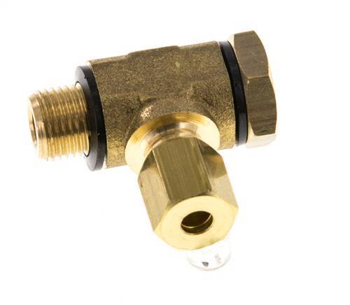 4mm & G1/8'' Brass Swivel Joint Compression Fitting with Male Threads 150 bar Polyamide DIN EN 1254-2