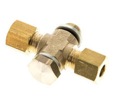 6mm & G1/8'' Brass T-Shape Tee Compression Fitting with Male Threads 150 bar Zinc plated Steel, with NBR insert DIN EN 1254-2