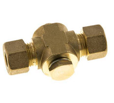 12mm & G1/4'' Brass T-Shape Tee Compression Fitting with Male Threads 75 bar Zinc plated Steel, with NBR insert DIN EN 1254-2