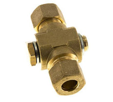 12mm & G1/4'' Brass T-Shape Tee Compression Fitting with Male Threads 75 bar Zinc plated Steel, with NBR insert DIN EN 1254-2