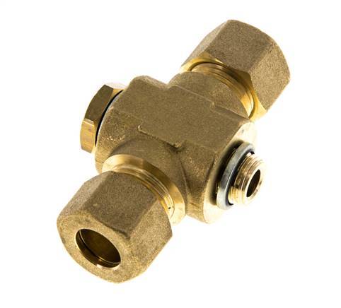 12mm & G1/4'' Brass T-Shape Tee Compression Fitting with Male Threads 75 bar Zinc plated Steel, with NBR insert DIN EN 1254-2