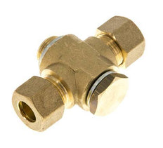 12mm & G3/8'' Brass T-Shape Tee Compression Fitting with Male Threads 75 bar Zinc plated Steel, with NBR insert DIN EN 1254-2
