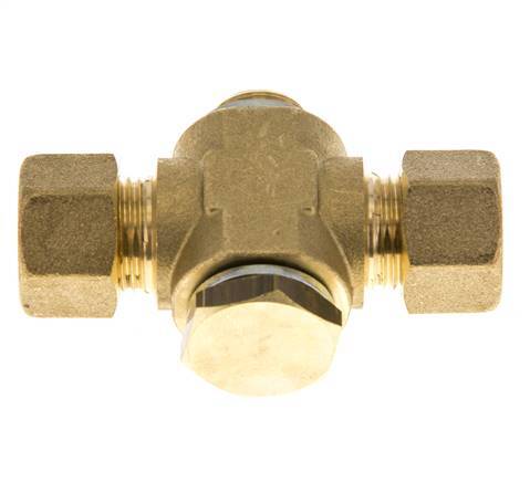 12mm & G3/8'' Brass T-Shape Tee Compression Fitting with Male Threads 75 bar Zinc plated Steel, with NBR insert DIN EN 1254-2