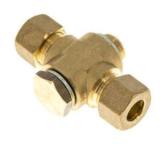 12mm & G3/8'' Brass T-Shape Tee Compression Fitting with Male Threads 75 bar Zinc plated Steel, with NBR insert DIN EN 1254-2
