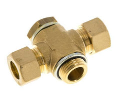 14mm & G1/2'' Brass T-Shape Tee Compression Fitting with Male Threads 89 bar Zinc plated Steel, with NBR insert DIN EN 1254-2