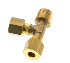 6mm & R1/4'' Brass Right Angle Tee Compression Fitting with Male Threads 150 bar DIN EN 1254-2 [2 Pieces]