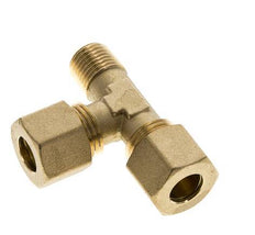 10mm & R1/4'' Brass Right Angle Tee Compression Fitting with Male Threads 95 bar DIN EN 1254-2