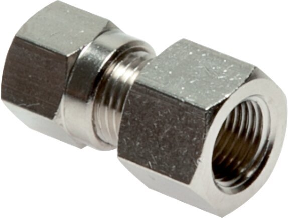 8LL & G1/4'' Nickel plated Brass Straight Cutting Fitting with Female Threads 100 bar ISO 8434-1 [2 Pieces]