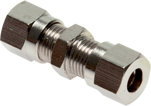 6LL Nickel plated Brass Straight Cutting Fitting 100 bar ISO 8434-1 [2 Pieces]