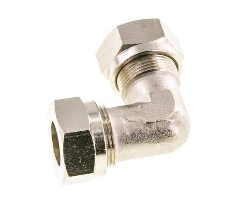 18L Nickel plated Brass Elbow Cutting Fitting 65 bar ISO 8434-1