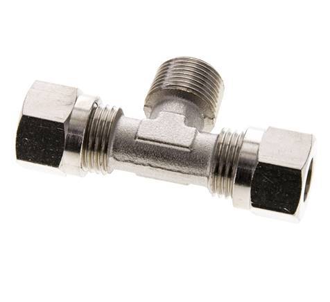 10L & R3/8'' Nickel plated Brass T-Shape Tee Cutting Fitting with Male Threads 115 bar ISO 8434-1