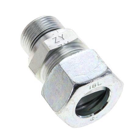 18L & M22x1.5 Zink plated Steel Straight Cutting Fitting with Male Threads 315 bar NBR ISO 8434-1