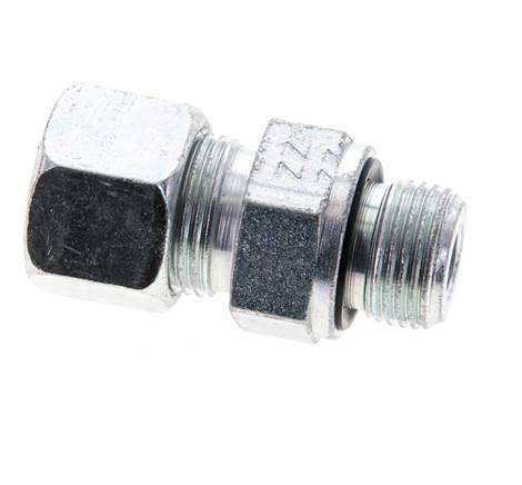 12S & M18x1.5 Zink plated Steel Straight Cutting Fitting with Male Threads 630 bar NBR ISO 8434-1 [2 Pieces]