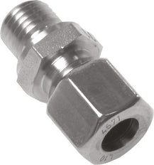 Racor de corte recto de acero inoxidable 20S y M27x2 con rosca macho 400 bar FKM ISO 8434-1