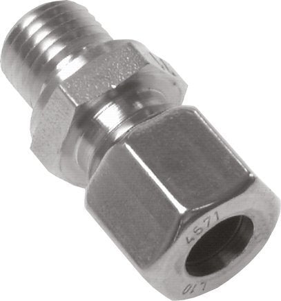 Racor de corte recto de acero inoxidable 30S y M42x2 con rosca macho 400 bar FKM ISO 8434-1