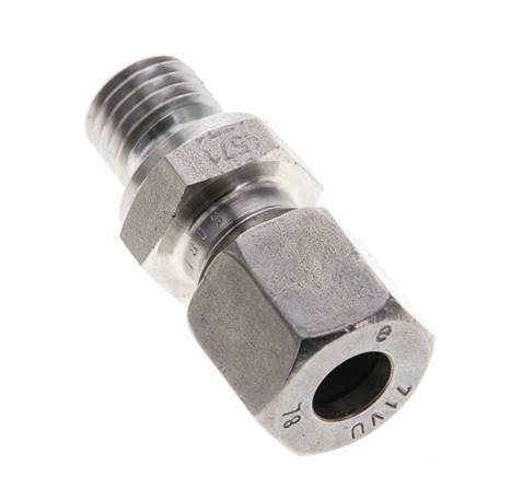 8L & M12x1.5 Stainless Steel Straight Cutting Fitting with Male Threads 315 bar FKM ISO 8434-1