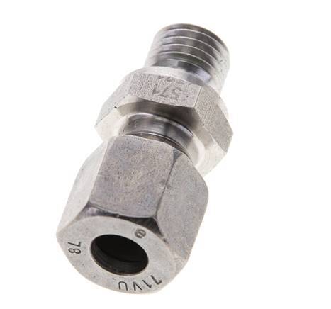 8L & M12x1.5 Stainless Steel Straight Cutting Fitting with Male Threads 315 bar FKM ISO 8434-1