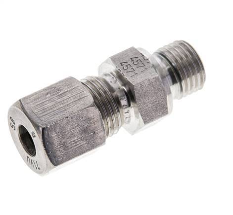 8S & M14x1.5 Stainless Steel Straight Cutting Fitting with Male Threads 630 bar FKM ISO 8434-1