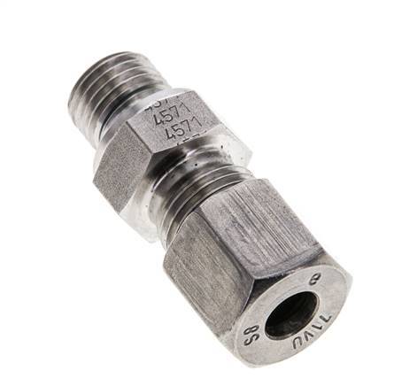 8S & M14x1.5 Stainless Steel Straight Cutting Fitting with Male Threads 630 bar FKM ISO 8434-1