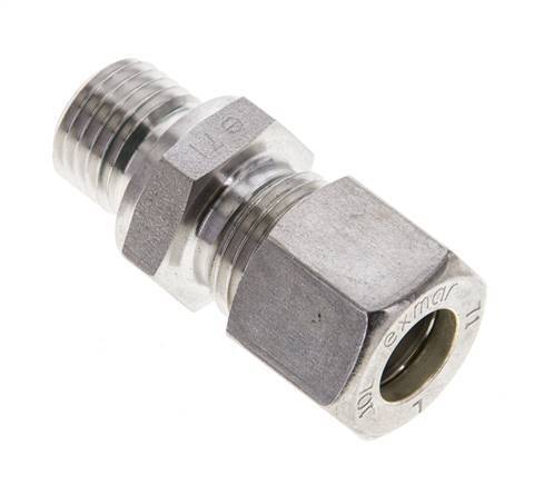 10L & M14x1.5 Stainless Steel Straight Compression Fitting with Male Threads 315 bar FKM ISO 8434-1