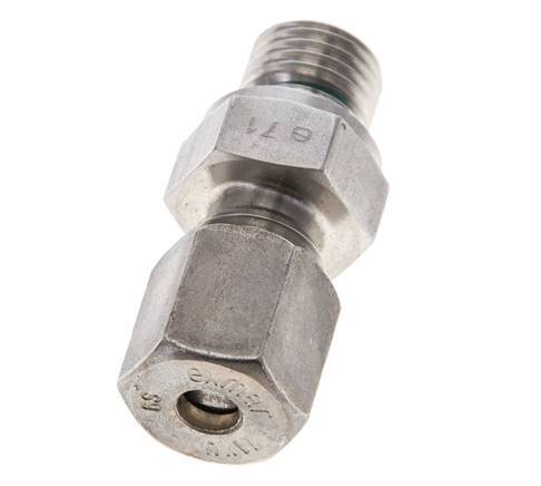6S & M14x1.5 Stainless Steel Straight Compression Fitting with Male Threads 500 bar FKM ISO 8434-1