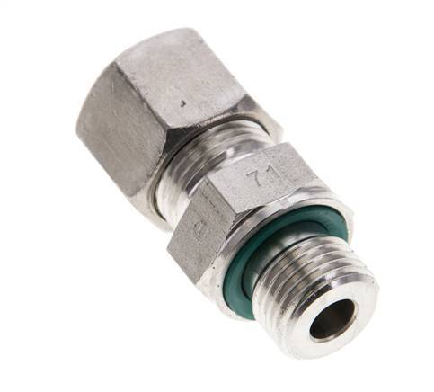 10S & M16x1.5 Stainless Steel Straight Compression Fitting with Male Threads 450 bar FKM ISO 8434-1