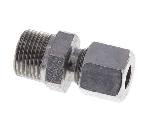 8L & R3/8'' Zink plated Steel Straight Cutting Fitting with Male Threads 315 bar ISO 8434-1
