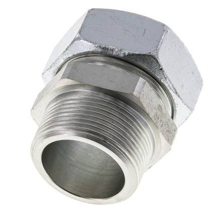 42L y R1-1/2'' Racor de corte recto de acero galvanizado con rosca macho 160 bar ISO 8434-1