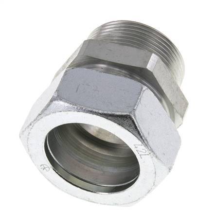 42L y R1-1/2'' Racor de corte recto de acero galvanizado con rosca macho 160 bar ISO 8434-1