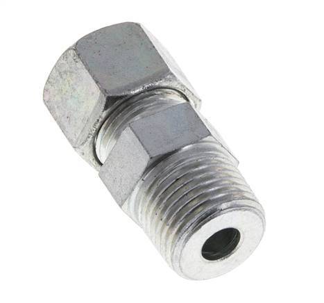 Racor de corte recto de acero galvanizado 12S y R1/2'' con rosca macho 630 bar ISO 8434-1