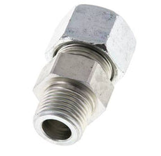 Racor de corte recto de acero galvanizado 16S y R1/2'' con rosca macho 400 bar ISO 8434-1