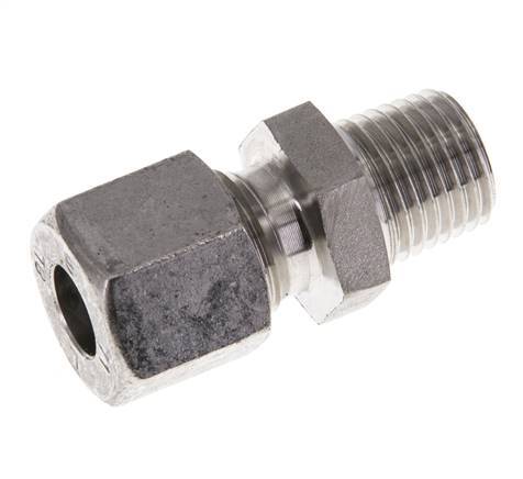 Racor de corte recto de acero inoxidable 8L y R1/4'' con rosca macho 315 bar ISO 8434-1