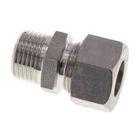 Racor de corte recto de acero inoxidable 15L y R1/2'' con rosca macho 315 bar ISO 8434-1