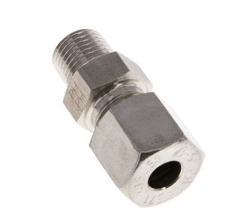 Racor de corte recto de acero inoxidable 8L y R1/4'' con rosca macho 630 bar ISO 8434-1