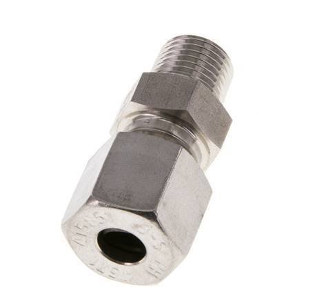 Racor de corte recto de acero inoxidable 8L y R1/4'' con rosca macho 630 bar ISO 8434-1