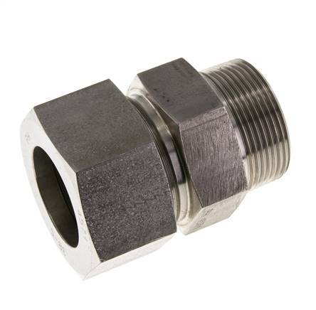 Racor de corte recto de acero inoxidable 38L y R1-1/2'' con rosca macho 315 bar ISO 8434-1