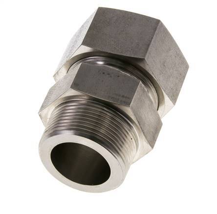 Racor de corte recto de acero inoxidable 38L y R1-1/2'' con rosca macho 315 bar ISO 8434-1