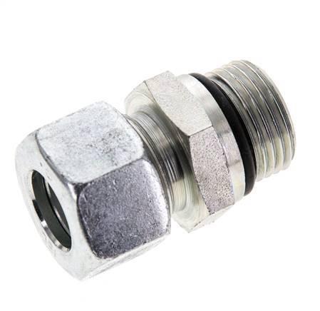 15L & UNF 7/8''-14 Racor recto de acero zincado con rosca macho 315 bar ISO 8434-1