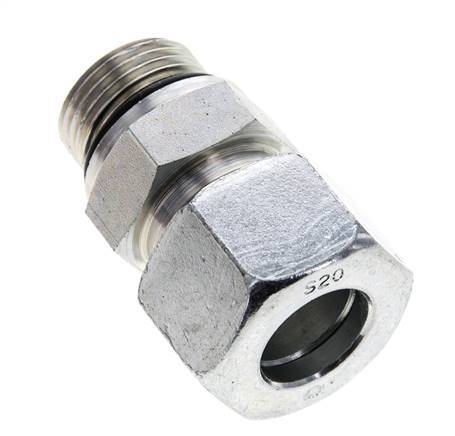 20S y UN 1-1/16''-12 Racor de corte recto de acero galvanizado con rosca macho 400 bar ISO 8434-1