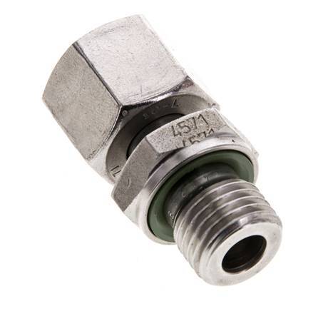 10L & M14x1.5 Stainless Steel Straight Swivel with Male Threads 315 bar FKM Adjustable ISO 8434-1
