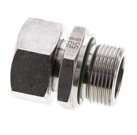 28L & M33x2 Stainless Steel Straight Swivel with Male Threads 160 bar FKM Adjustable ISO 8434-1