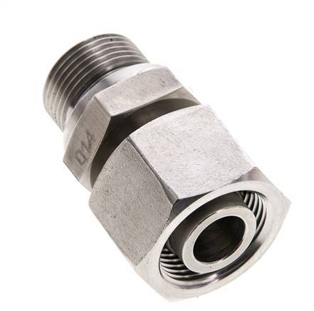 16S & M22x1.5 Stainless Steel Straight Swivel with Male Threads 400 bar FKM Adjustable ISO 8434-1
