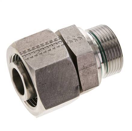 25S & M33x2 Stainless Steel Straight Swivel with Male Threads 400 bar FKM Adjustable ISO 8434-1