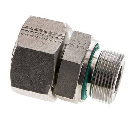 25S & M33x2 Stainless Steel Straight Swivel with Male Threads 400 bar FKM Adjustable ISO 8434-1