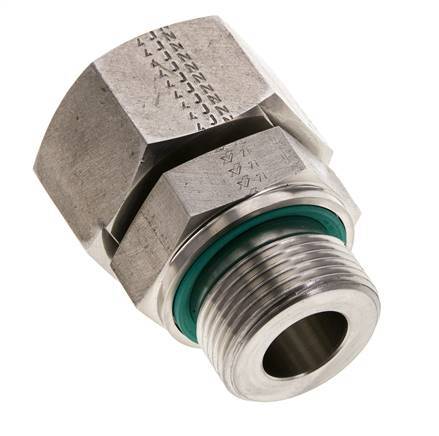 25S & M33x2 Stainless Steel Straight Swivel with Male Threads 400 bar FKM Adjustable ISO 8434-1