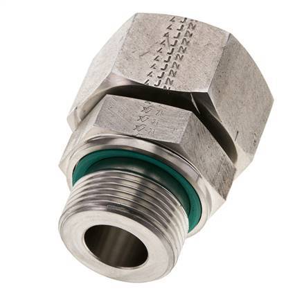 25S & M33x2 Stainless Steel Straight Swivel with Male Threads 400 bar FKM Adjustable ISO 8434-1